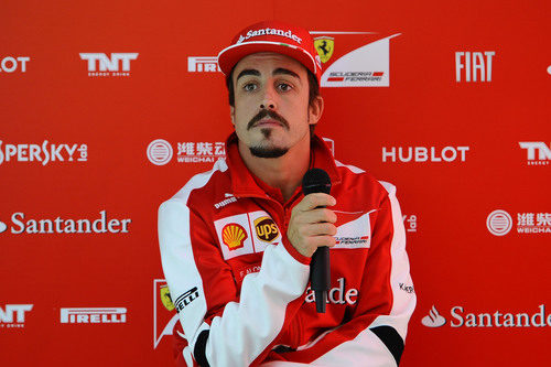 Fernando Alonso en rueda de prensa en Nürburgring