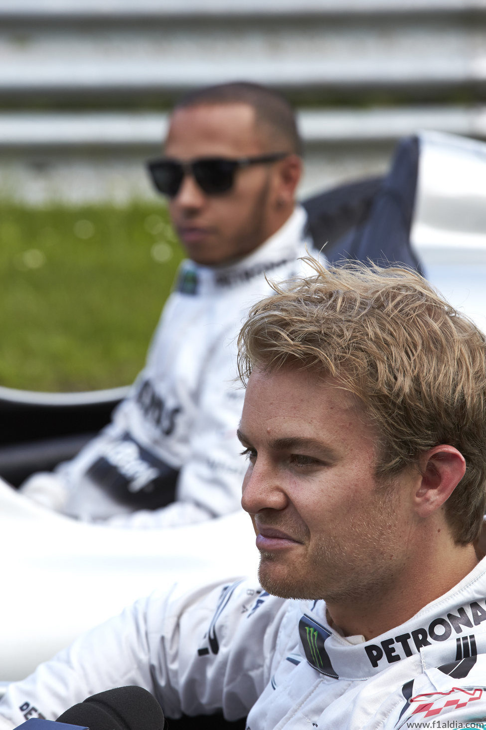 Nico Rosberg y Lewis Hamilton, juntos en un evento en Alemania