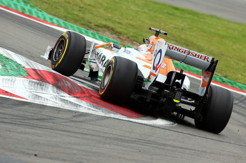 La trasera del Force India de Paul di Resta en Nürburgring