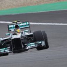 Lewis Hamilton con Mercedes en los primeros libres de Alemania
