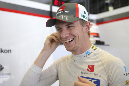 Nico Hülkenberg sonriente en el GP de Hungría 2013