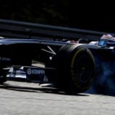Valtteri Bottas a toda velocidad con los neumáticos blandos