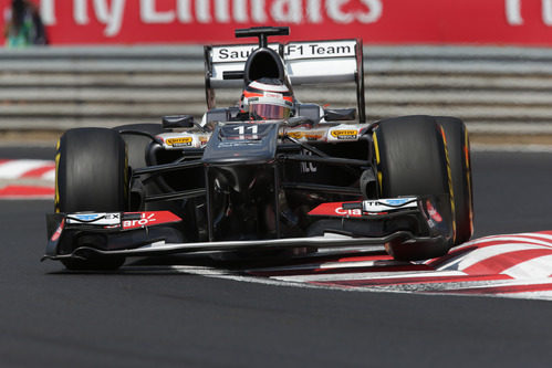 Nico Hülkenberg a toda velocidad por la 'chicane' de Hungaroring