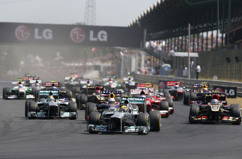 Salida del Gran Premio de Hungría 2013