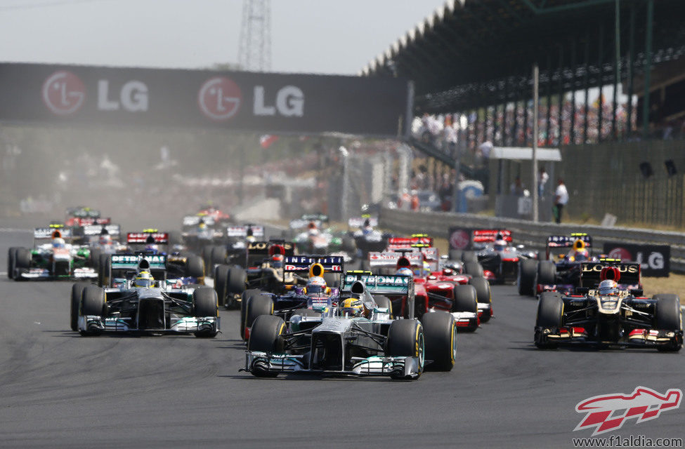 Salida del Gran Premio de Hungría 2013
