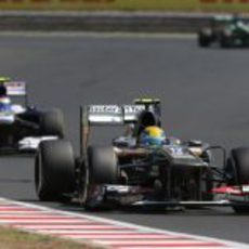 Esteban Gutiérrez aventaja a Valtteri Bottas en Hungría