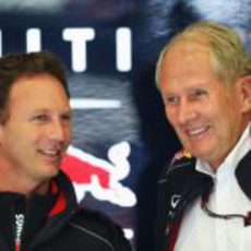 Christian Horner y Helmut Marko en Spa