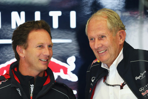 Christian Horner y Helmut Marko en Spa