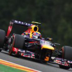 Mark Webber rodando en Spa