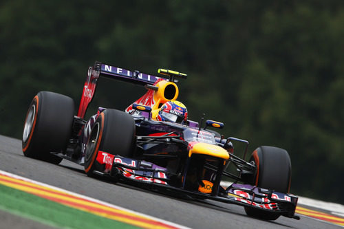 Mark Webber rodando en Spa