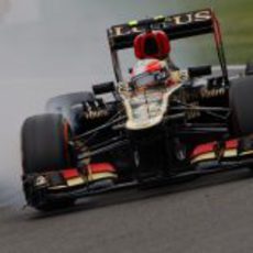 Romain Grosjean se pasa de frenada en Spa