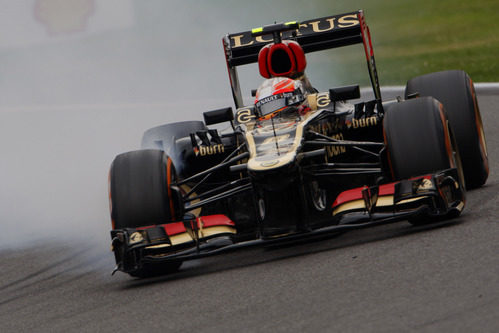 Romain Grosjean se pasa de frenada en Spa