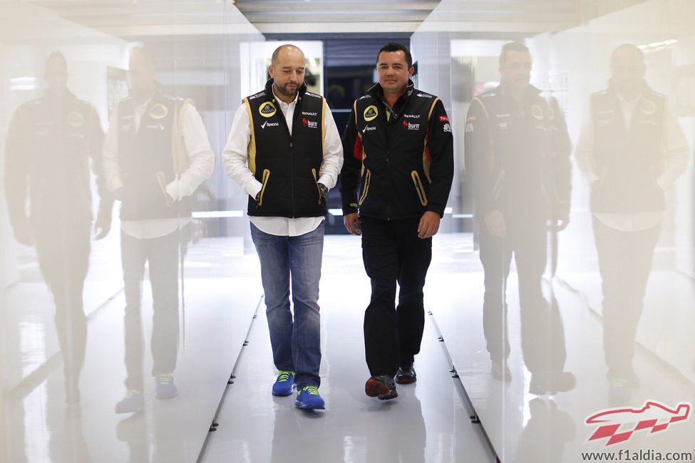 Gerard López y Eric Boullier en Spa