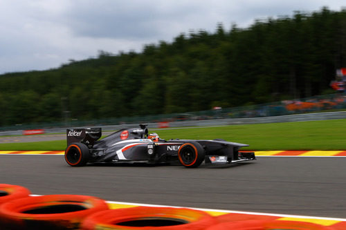 Nico Hülkenberg a toda velocidad en el GP de Bélgica 2013