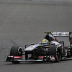 Esteban Gutiérrez rueda con los medios por el trazado de Spa