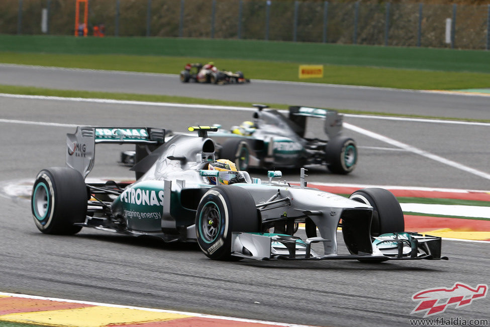 Lewis Hamilton se subió al podio en Spa