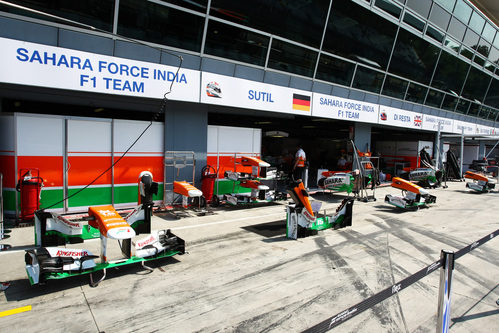 Exposición de alerones de Force India