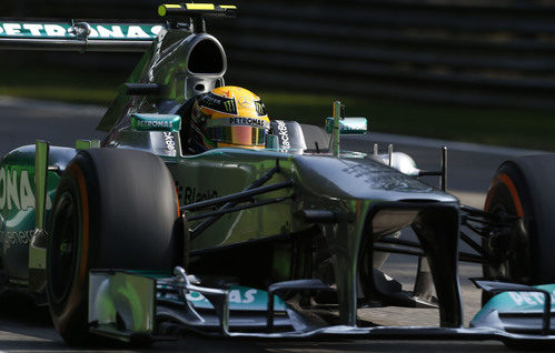 Primer plano del Mercedes de Lewis Hamilton