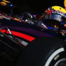 Primer plano de Mark Webber en Monza