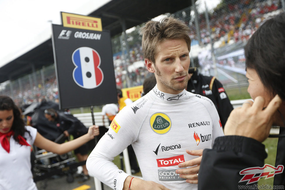 Romain Grosjean se concentra para afrontar el GP de Italia 2013