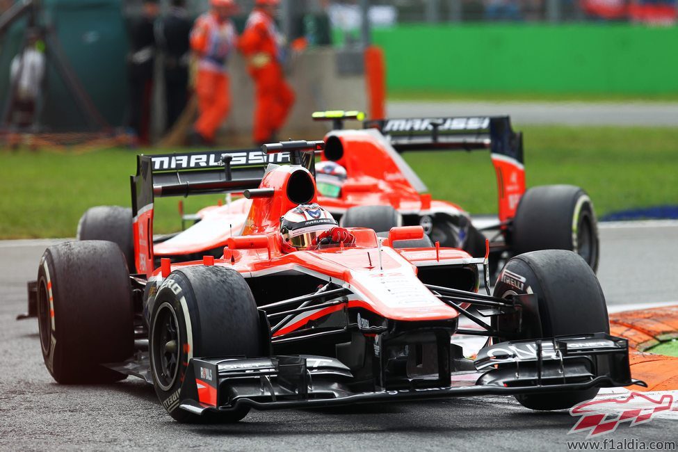 Jules Bianchi afronta una de las 'chicanes' de Monza