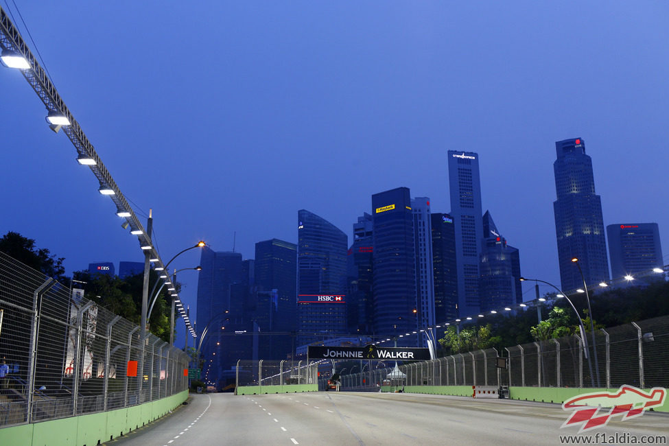 Recta del circuito de Marina Bay