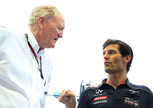  Ron Walker y Mark Webber en Singapur