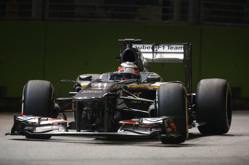 Nico Hülkenberg rueda con el neumático medio