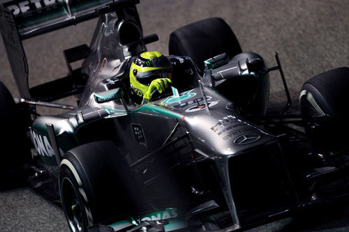 Primer plano de Nico Rosberg en Singapur