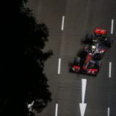 Vista de pájaro del coche de Sergio Pérez