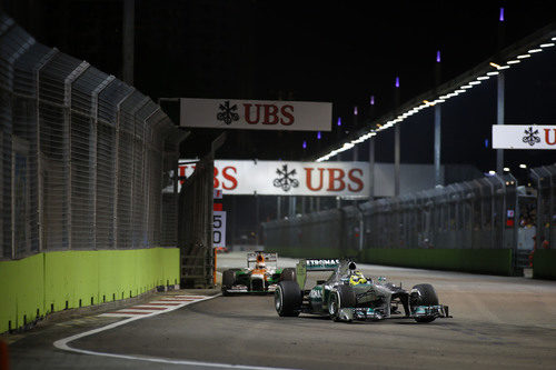 Nico Rosberg y Adrian Sutil en la clasificación