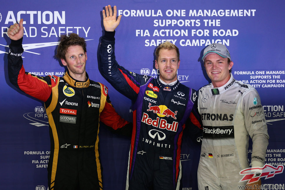 Rosberg, Vettel y Grosjean vuelan en Singapur