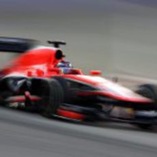 Jules Bianchi a toda velocidad con un juego de neumáticos superblandos