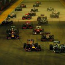 Salida del Gran Premio de Singapur 2013