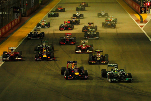 Salida del Gran Premio de Singapur 2013