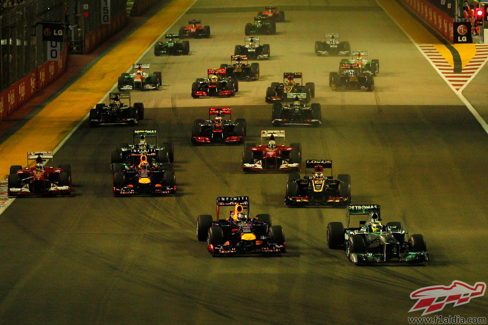 Salida del Gran Premio de Singapur 2013