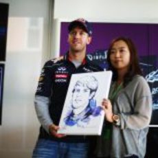 Sebastian Vettel recibe su caricatura