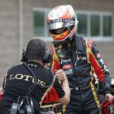 Romain Grosjean, felicitado por su gran clasificación