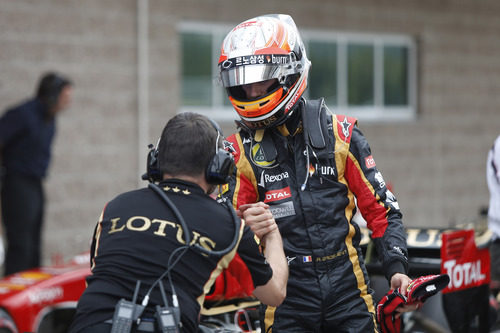 Romain Grosjean, felicitado por su gran clasificación