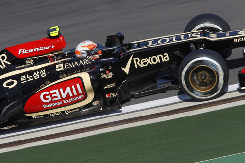 Romain Grosjean a bordo de su Lotus en Yeongam