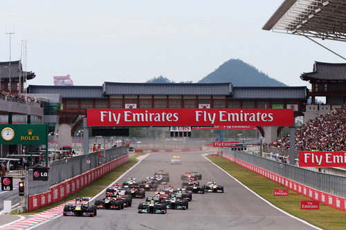 Salida del Gran Premio de Corea 2013