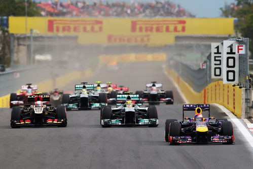 La frenada de la curva 3 tras la salida del GP de Corea