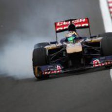 Jean Eric Vergne rueda con el compuesto medio