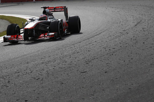 Jenson Button en la penúltima curva de Corea