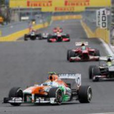 Sutil por delante de Gutiérrez y Massa