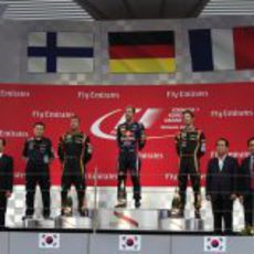 El podio del Gran Premio de Corea 2013