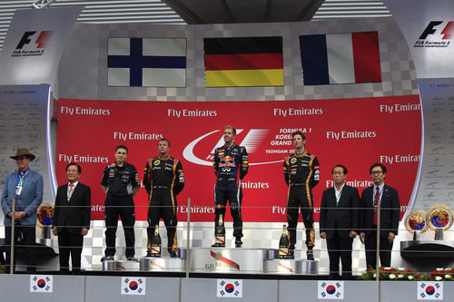 El podio del Gran Premio de Corea 2013