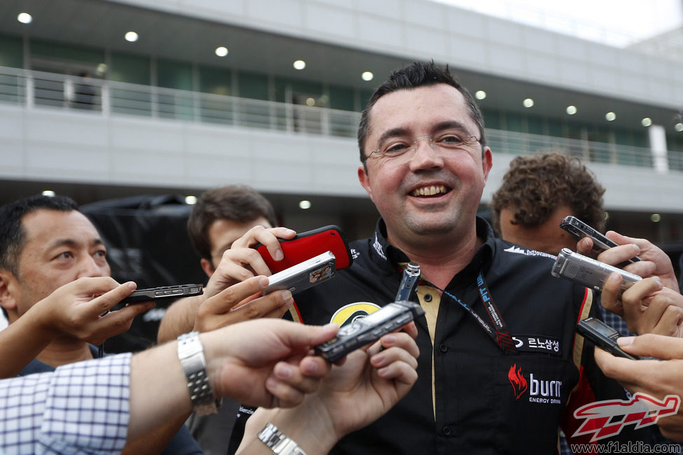 Eric Boullier, muy contento con el resultado de Lotus