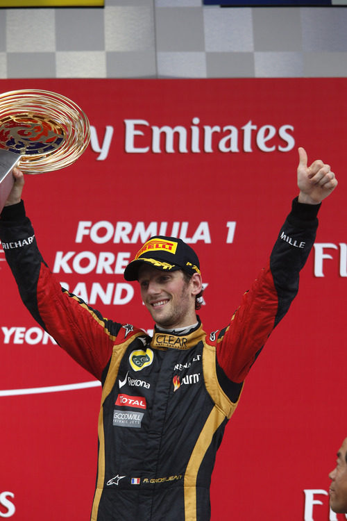 Romain Grosjean, tercer clasificado del GP de Corea 2013