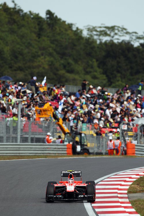 Max Chilton pilota su Marussia ante los fans surcoreanos